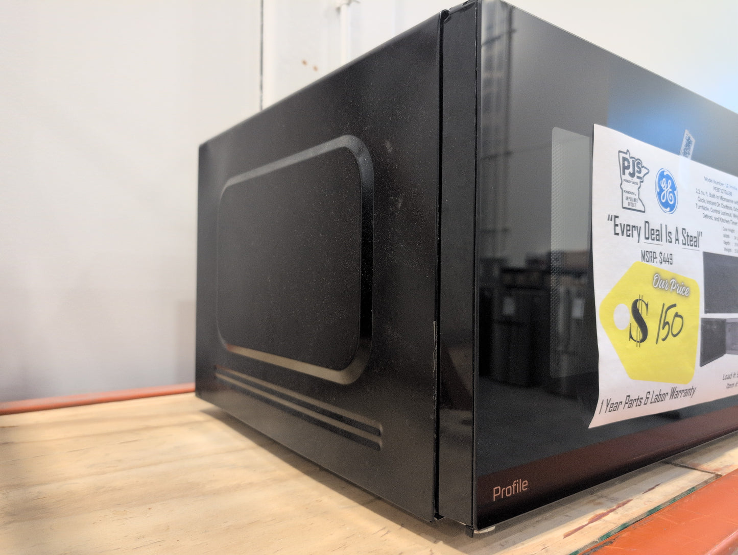 GE Profile PEB7227DLBB 2.2 cu. ft. Built-In Microwave with Sensor Cook, Instant On Controls, Extra-Large Turntable, Control Lockout, Weight &amp; Time Defrost, and Kitchen Timer: Black