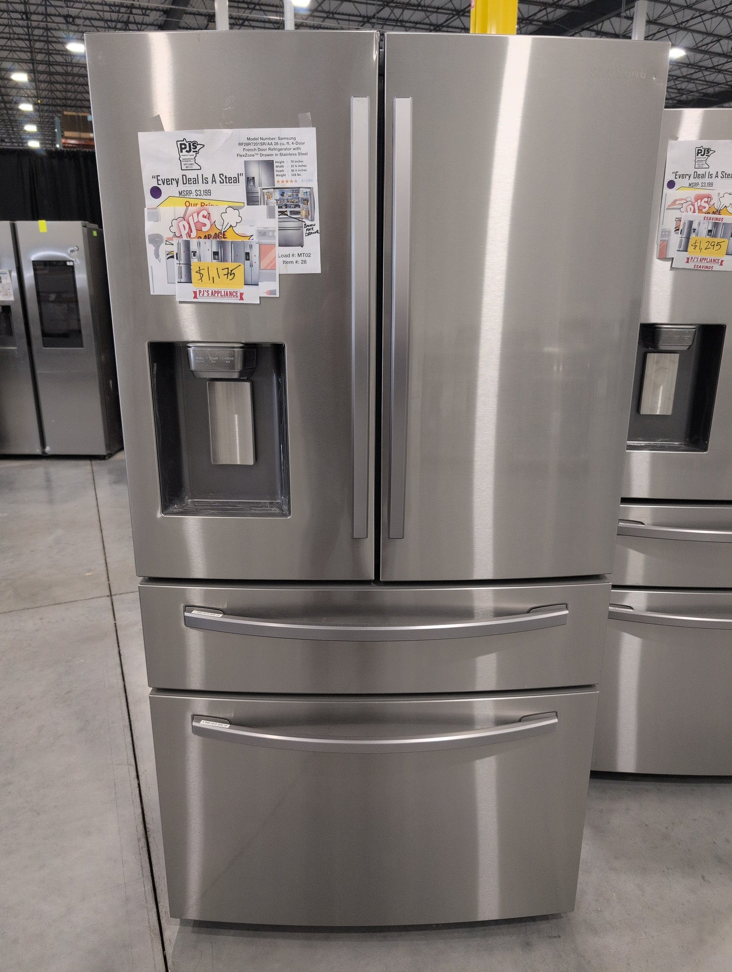SAMSUNG RF28R7201SR/AA 28 cu. ft. 4-Door French Door Refrigerator with FlexZone™ Drawer in Stainless Steel
