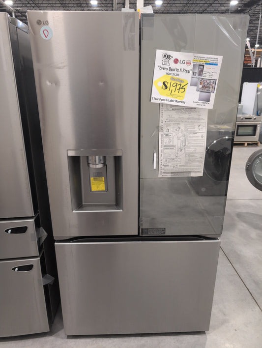 LG LRYKC2606S 36 Inch Counter-Depth MAX™ Smart French Door Refrigerator with 26 Cu. Ft. Capacity, 4 Split Shelves, UVnano™ Dispenser, 3 Ice Maker, and ADA Compliant: PrintProof™ Stainless Steel
