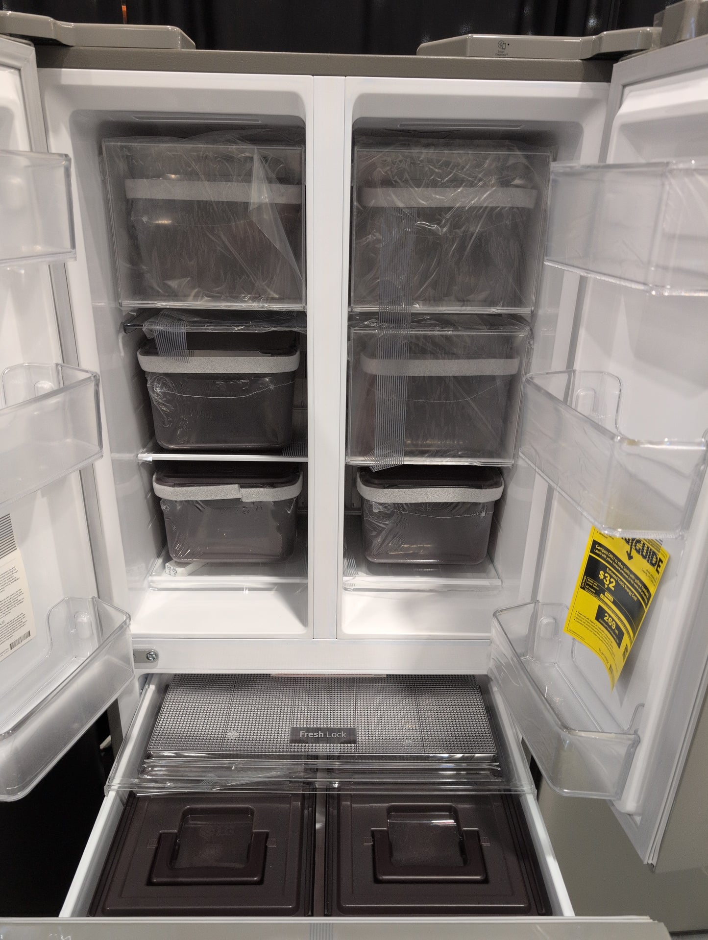 LG LRKNS1400V 30 Inch French 4-Door Kimchi/Specialty Food Refrigerator with 14.3 cu. ft. Capacity, 14 Total Bins, Cooling Care, Multi Storage Mode, Freshness Guard Cover, Multi-Air Flow™ System, and Energy Star Certified