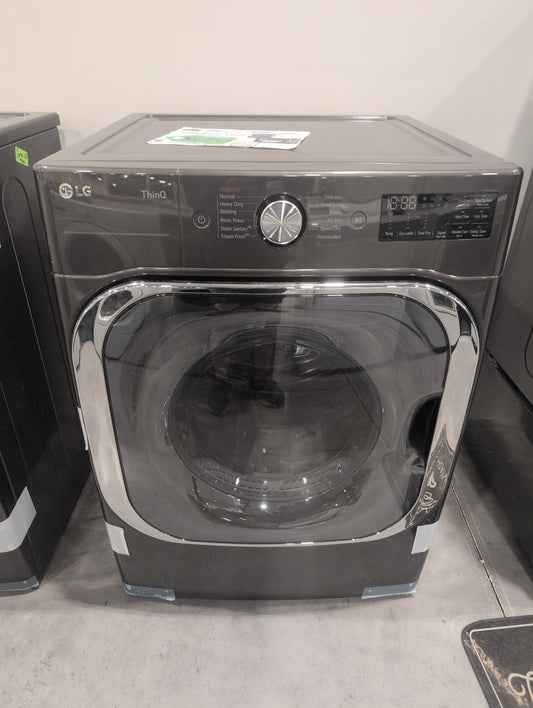 LG TurboSteam Series  DLEX8900B 29 Inch Smart Electric Dryer with 9.0 Cu.Ft. Capacity, 12 Dryer Programs, 12 Dryer Options, Dial-A-Cycle™, Sensor Dry, TurboSteam™, SteamSanitary™, and Energy Star Certified