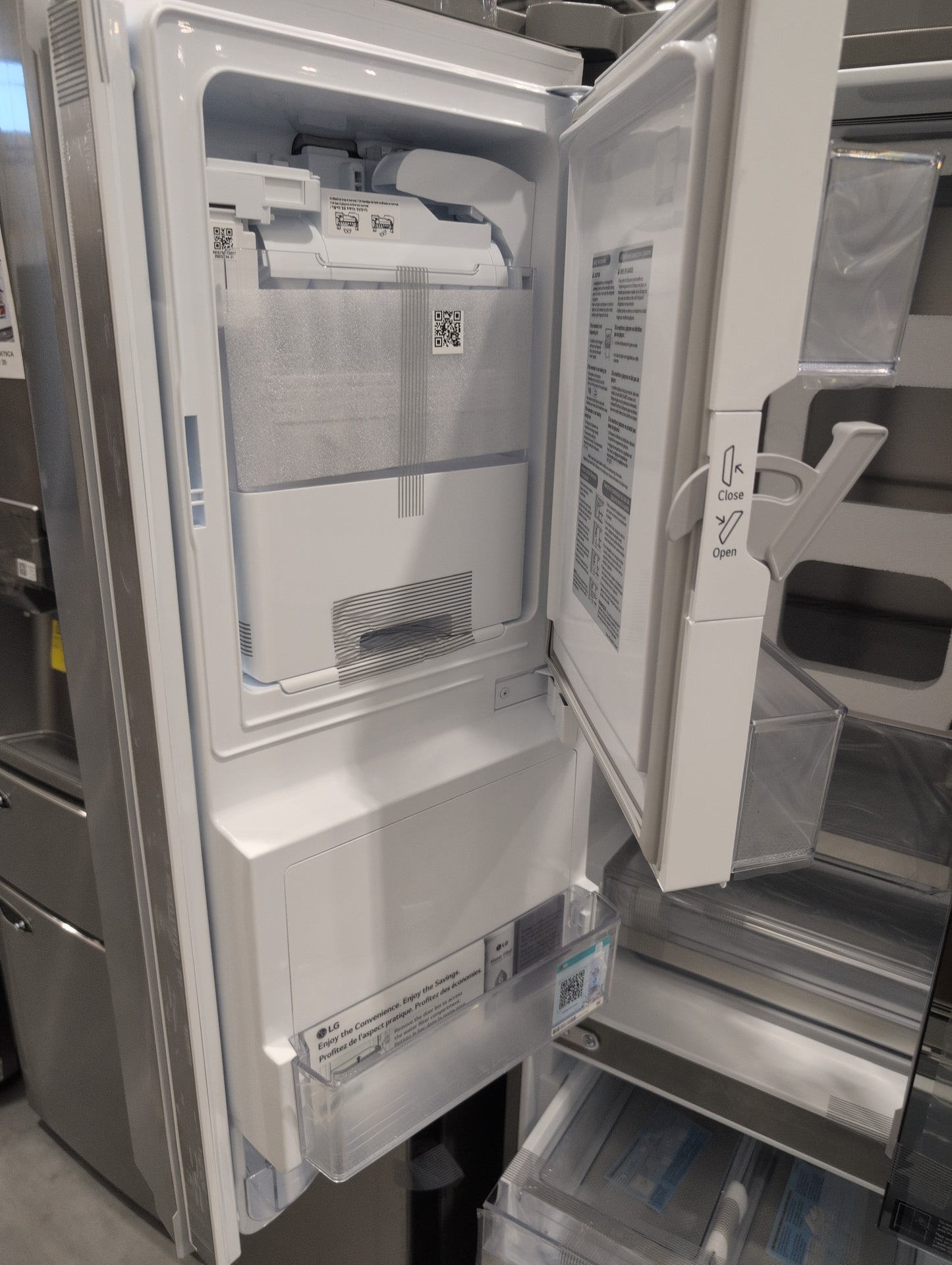 LG LRYKC2606S 36 Inch Counter-Depth MAX™ Smart French Door Refrigerator with 26 Cu. Ft. Capacity, 4 Split Shelves, UVnano™ Dispenser, 3 Ice Maker, and ADA Compliant: PrintProof™ Stainless Steel