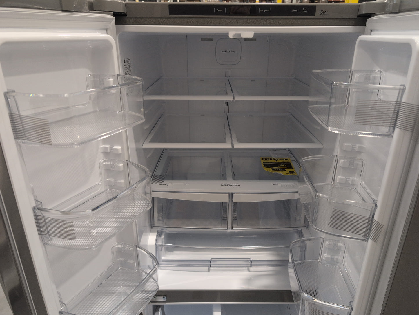 LG LFCS22520S 30 Inch French Door Refrigerator with 21.8 Cu. Ft. Capacity, Glide N' Serve™ Drawer, SpillProtector™ Shelves, Smart Cooling® and Factory Installed Ice Maker: Stainless Steel