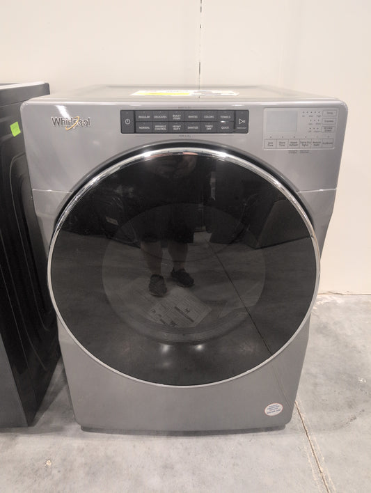 Whirlpool WED6620HC 27 Inch Electric Dryer with 7.4 Cu. Ft. Capacity, Intuitive Controls, Advanced Moisture Sensing, 37 Dry Cycles, Steam Refresh Cycle, Sanitize Cycle, Wrinkle Shield™ Plus Option, ADA Compliant, and ENERGY STAR® Certified: Chrome Shadow