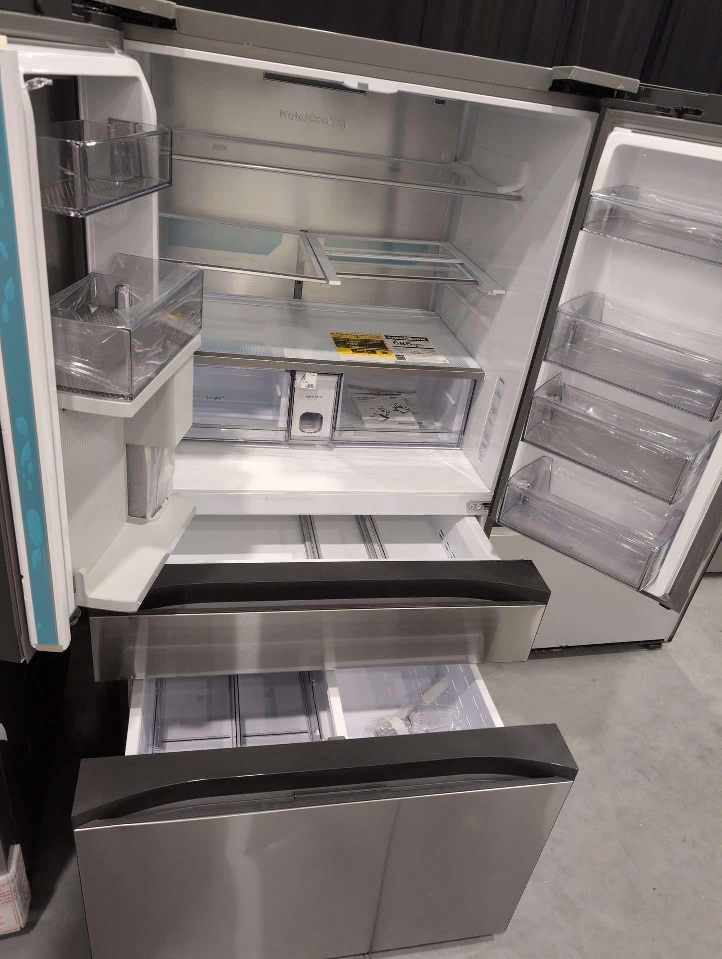 Samsung Bespoke RF29BB8600QLAA 29 cu. ft. Standard Depth 4-Door French Door Smart Refrigerator in Stainless Steel with Beverage Center