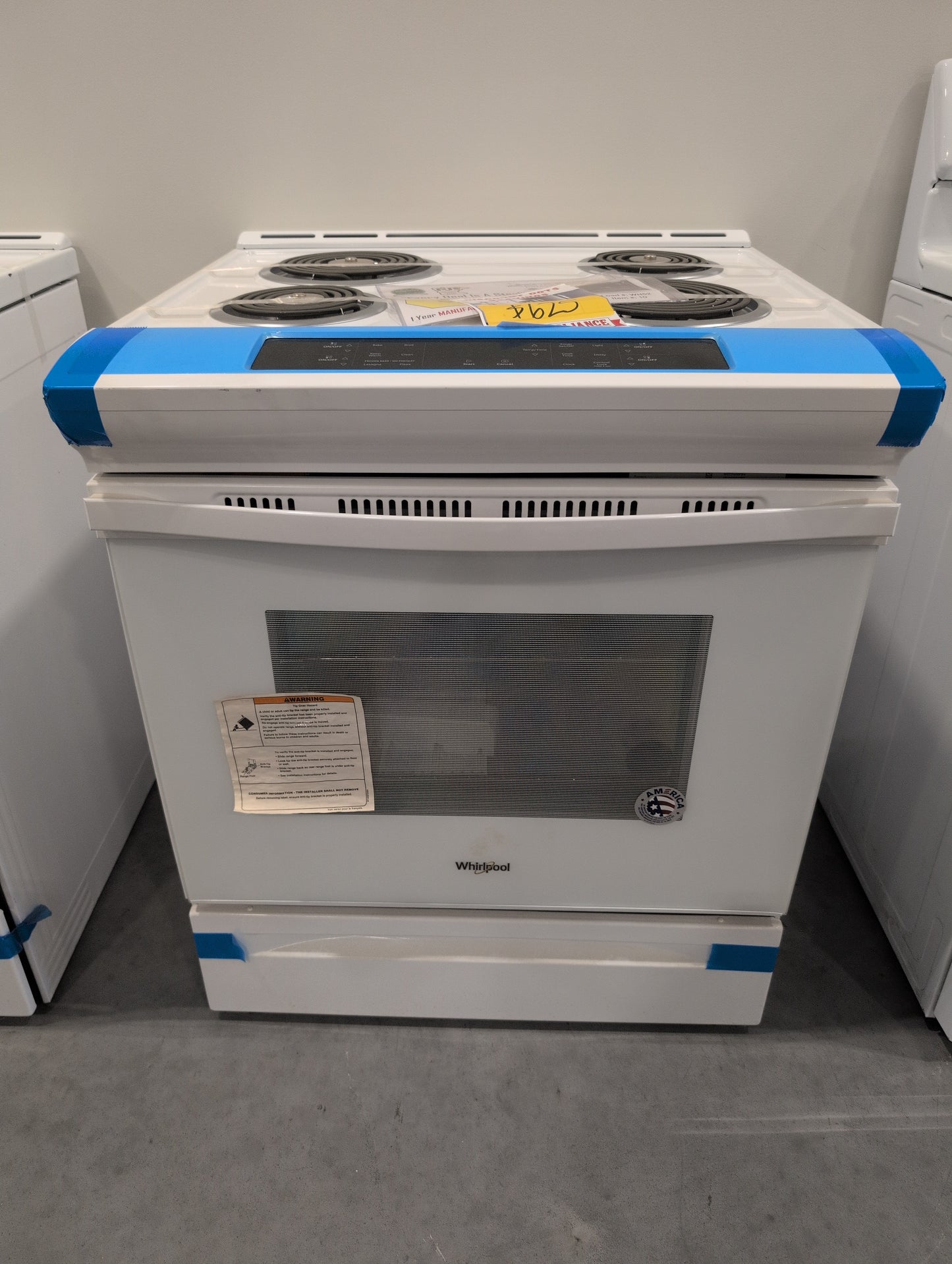 WHIRLPOOL WEC310S0FW 4.8 cu. ft. Slide-In Front Control Coil Top Electric Range