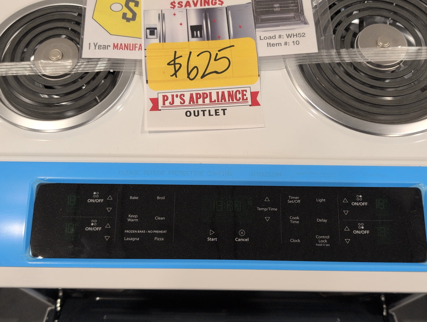 WHIRLPOOL WEC310S0FW 4.8 cu. ft. Slide-In Front Control Coil Top Electric Range