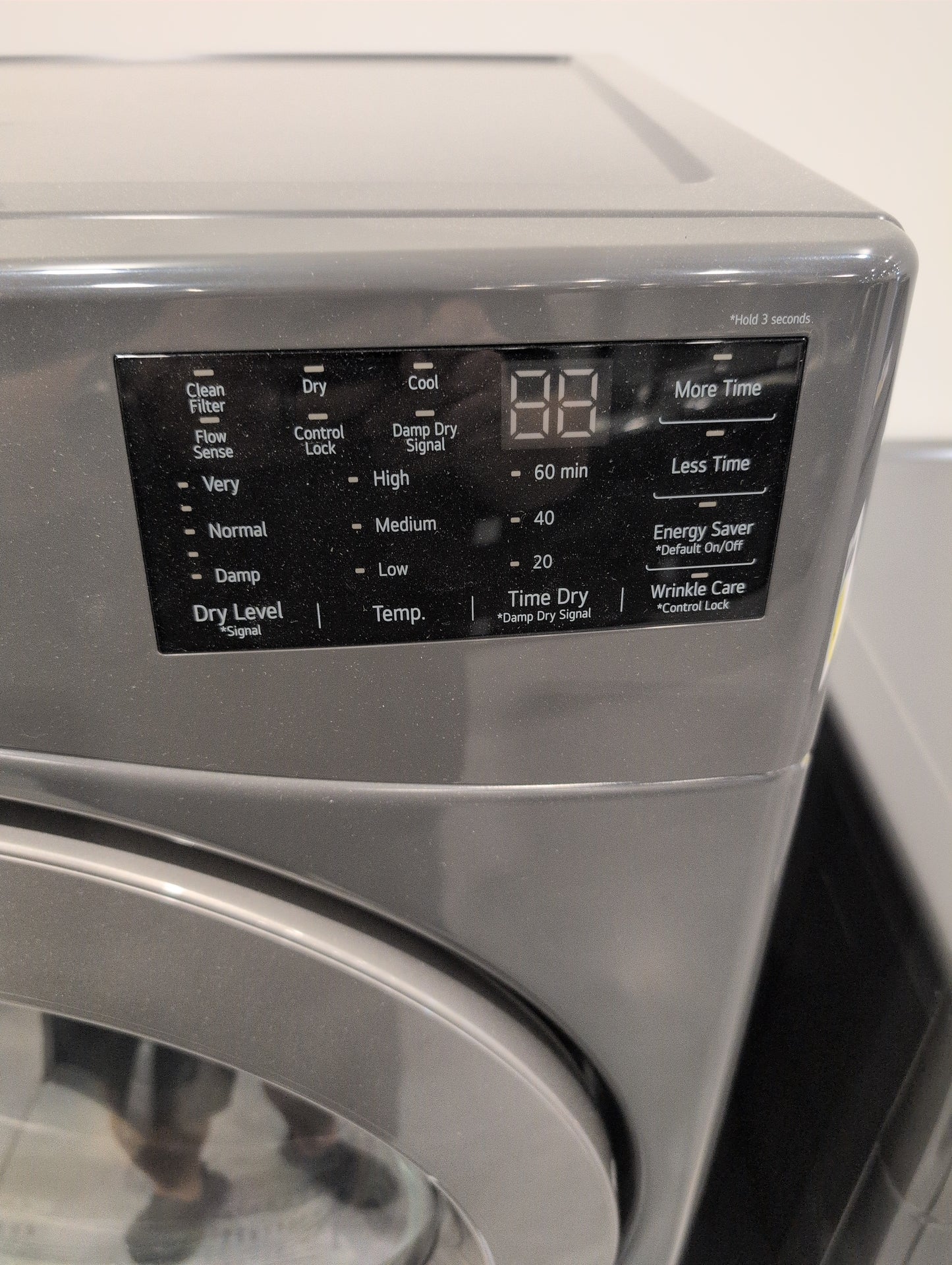 LG DLE3470M 7.4 cu. ft. Ultra Large Capacity Electric Dryer - MIDDLE BLACK (GRAY)