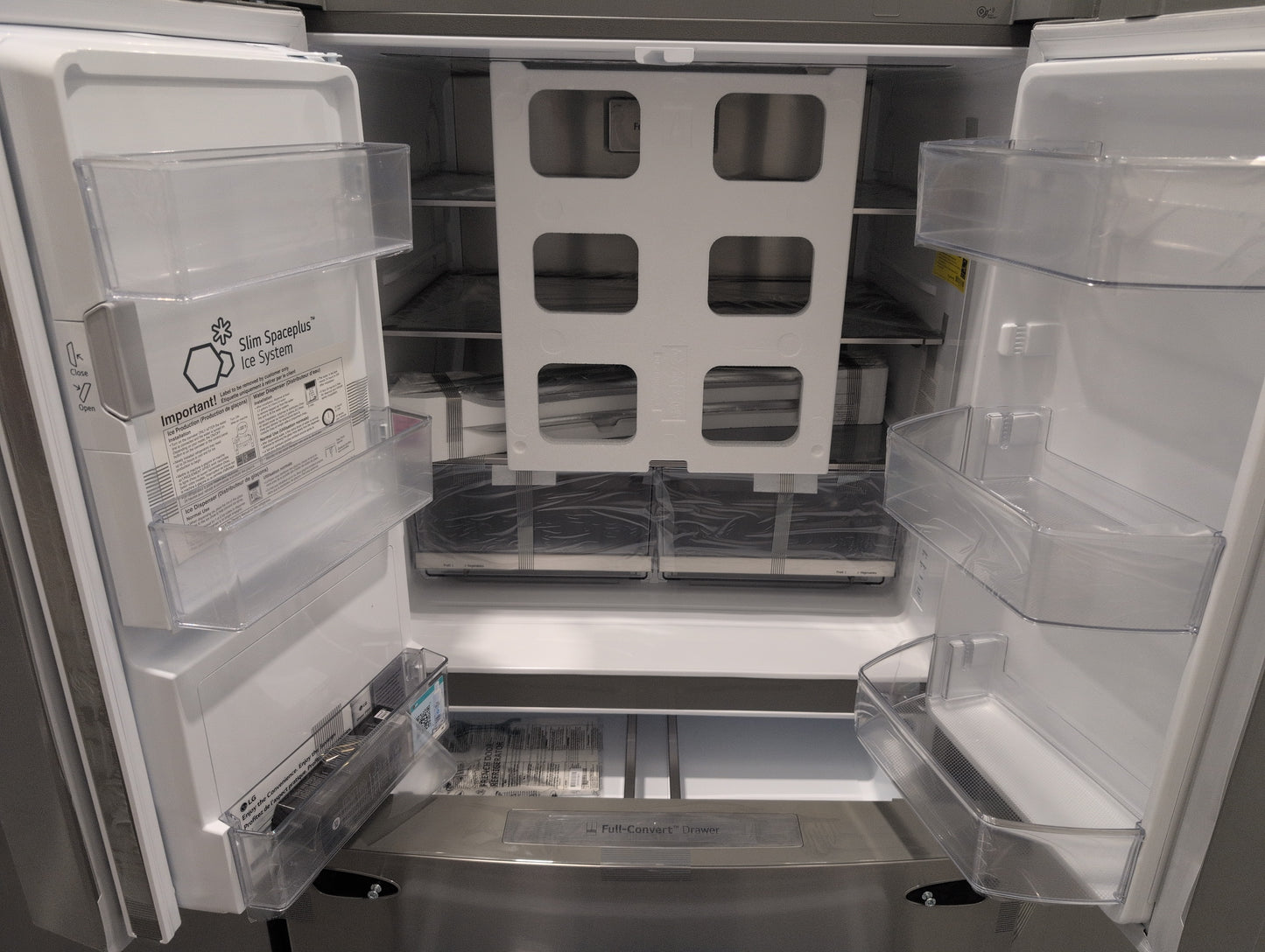 LG LRMXS3006S 36 Inch 4-Door French Door Smart Refrigerator with 30 Cu. Ft. Capacity, Full-Convert™ Drawer, Slim SpacePlus®, Door Cooling+, Cool Guard, SmartPull™, Wi-Fi, Smart Diagnosis™, Dual Ice Maker, External Ice/Water Dispenser