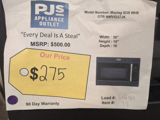 MAYTAG MMV5227JK Over-the-Range Microwave with Dual Crisp feature - 1.9 cu. ft. - CAST IRON BLACK