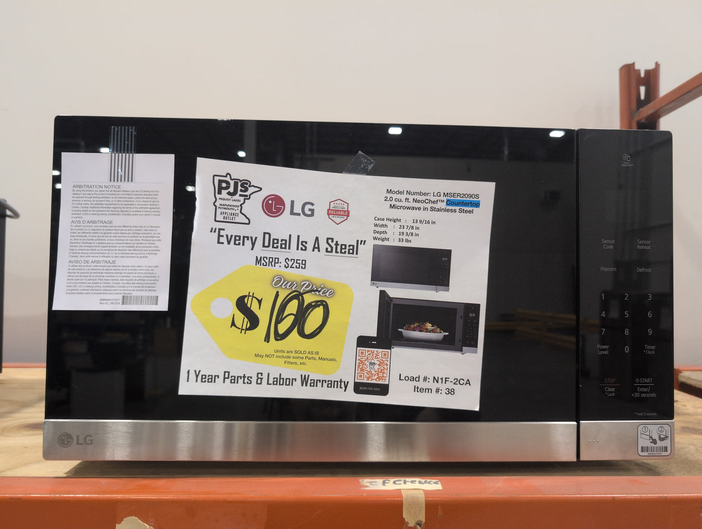 LG MSER2090S 2.0 cu. ft. NeoChef™ Countertop Microwave with Smart Inverter and Sensor Cooking