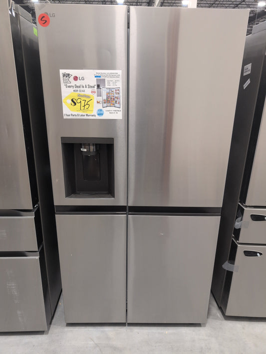 LG LHSXS2706S 27 cu. ft. Side by Side Smart Refrigerator w/ Craft Ice, External Ice and Water Dispenser in PrintProof Stainless Steel