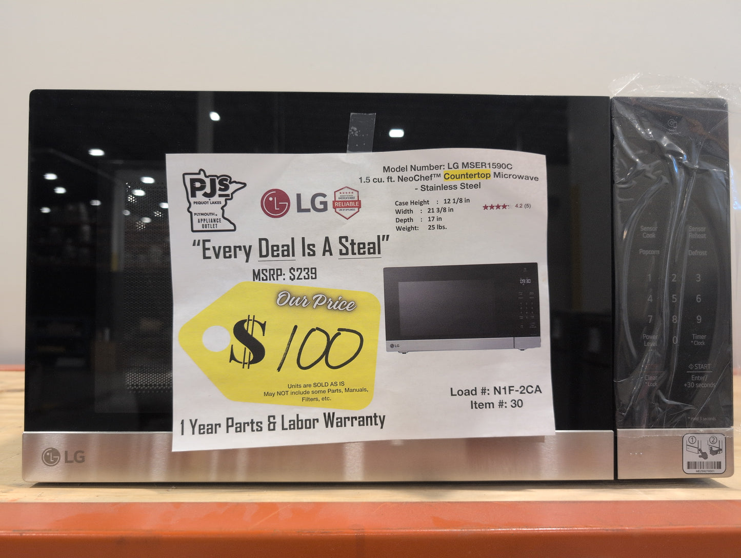LG MSER1590C  1.5 cu. ft. NeoChef™ Countertop Microwave - Stainless Steel