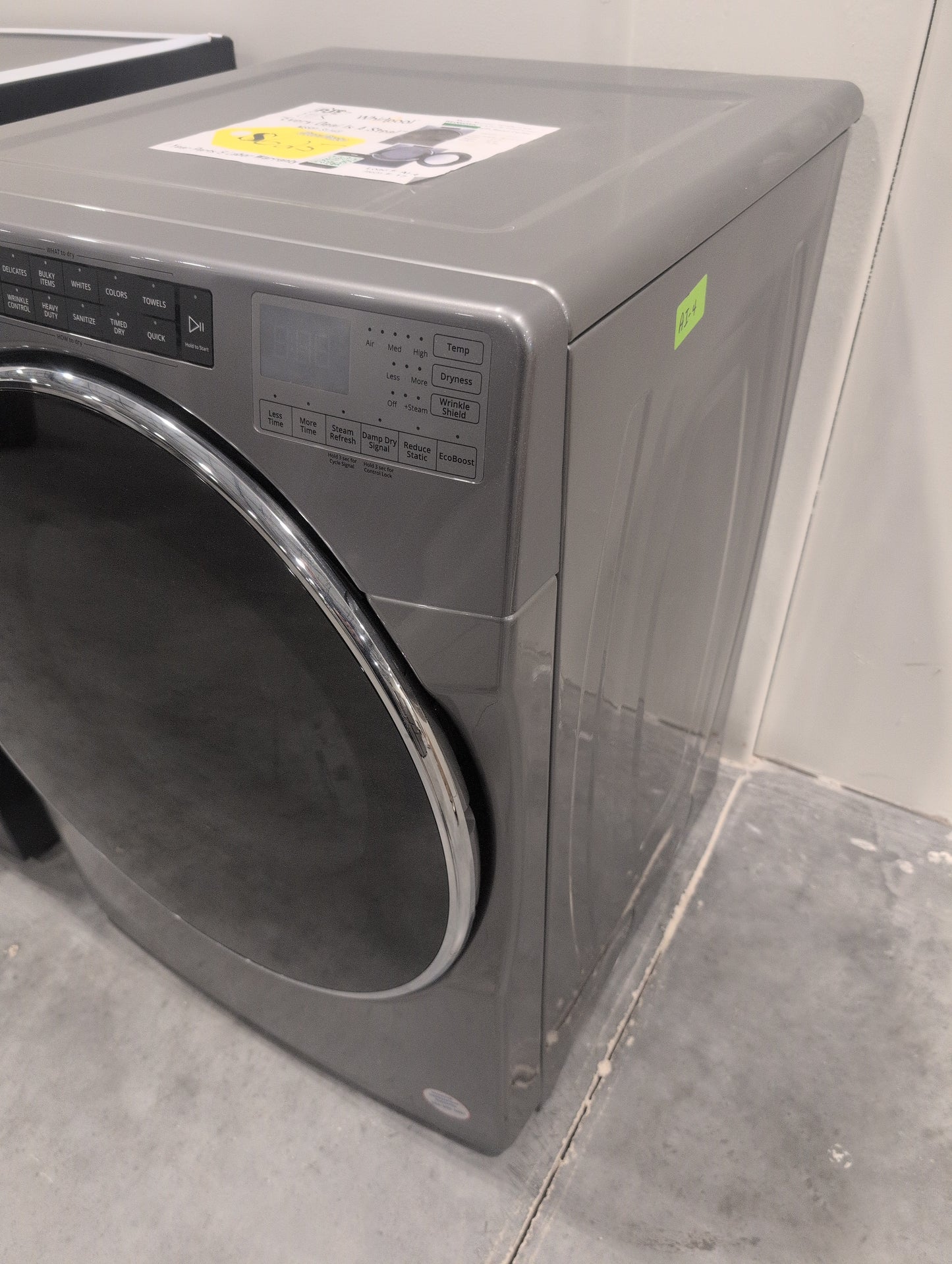 Whirlpool WED6620HC 27 Inch Electric Dryer with 7.4 Cu. Ft. Capacity, Intuitive Controls, Advanced Moisture Sensing, 37 Dry Cycles, Steam Refresh Cycle, Sanitize Cycle, Wrinkle Shield™ Plus Option, ADA Compliant, and ENERGY STAR® Certified: Chrome Shadow