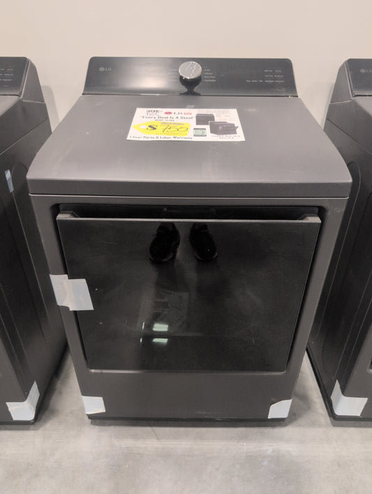 LG DLE8400BE 27 Inch Top Load Electric Dryer with 7.3 cu ft Capacity, EasyLoad™, AI Sensor Dry™, Smart Pairing™, ThinQ® Smart Technology, FlowSense® Duct Clogging and Energy Star Certified