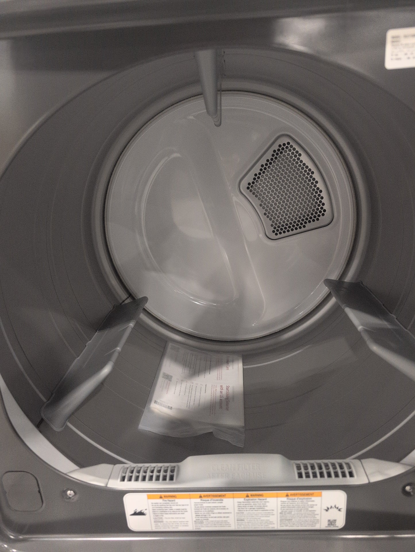 LG  DLE7150M 27 Inch Electric Dryer with 7.3 Cu. Ft. Capacity, 8 Dryer Programs, Sensor Dry, Dial-A Cycle™ Knob, FlowSense™ Duct Clogging Indicator, and Energy Star Certified: Middle Black