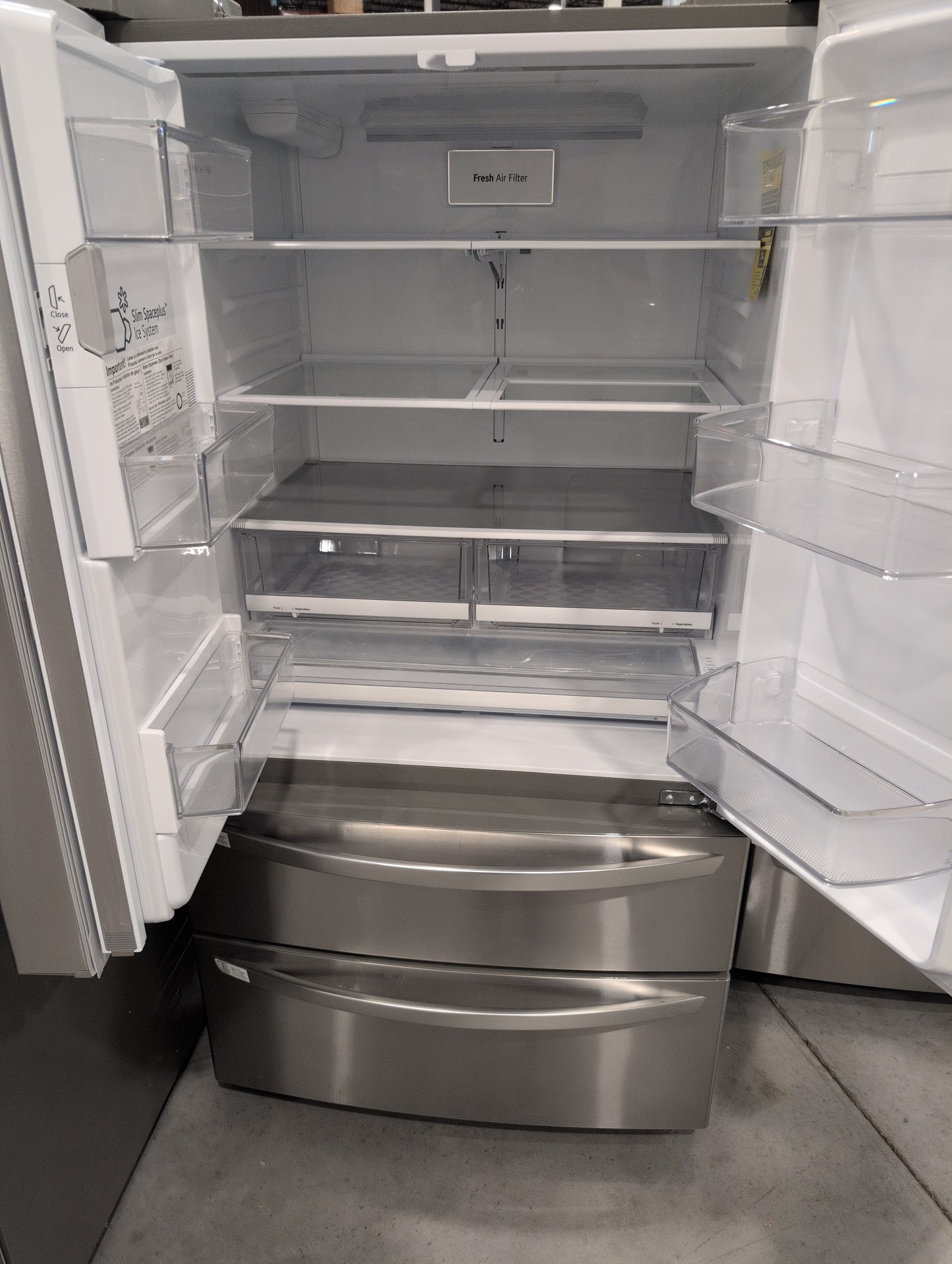 LG LMXS28626S 28 cu.ft. 4-Door French Door, Standard Depth, Ice & Water, Double Freezer, Stainless Steel