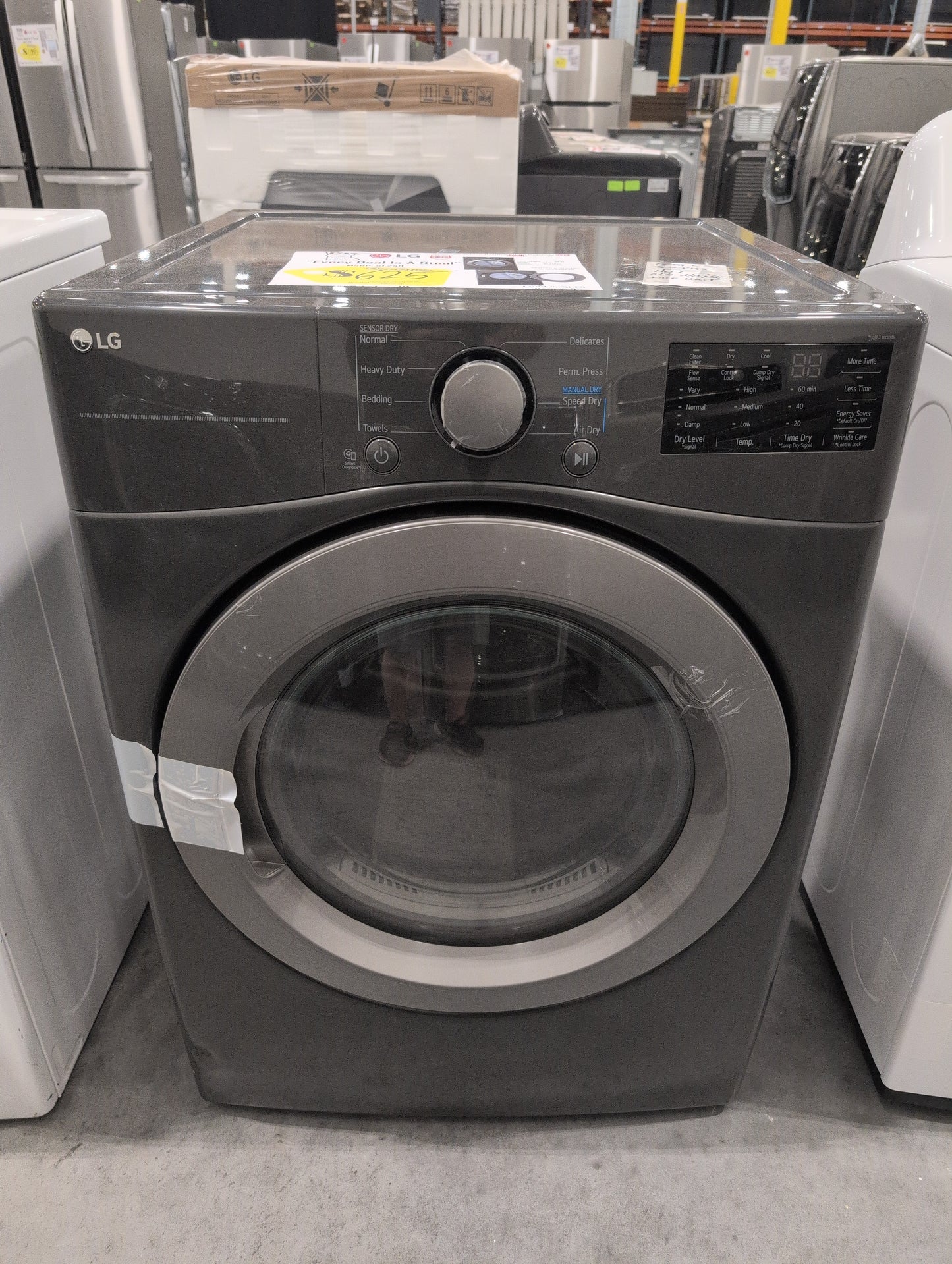 LG DLG3471M 27 Inch Gas Dryer with 7.4 Cu. Ft. Capacity, 8 Dry Program, Dial-A-Cycle®, Wrinkle Care Option, Control Lock, and Speed Dry: Middle Black