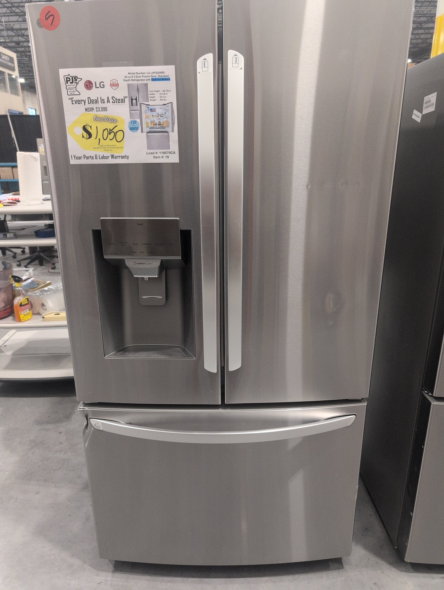 LG LHFS28XBS 28 cu. ft. 3 Door French Door, Standard Depth Refrigerator with Dual Ice Makers