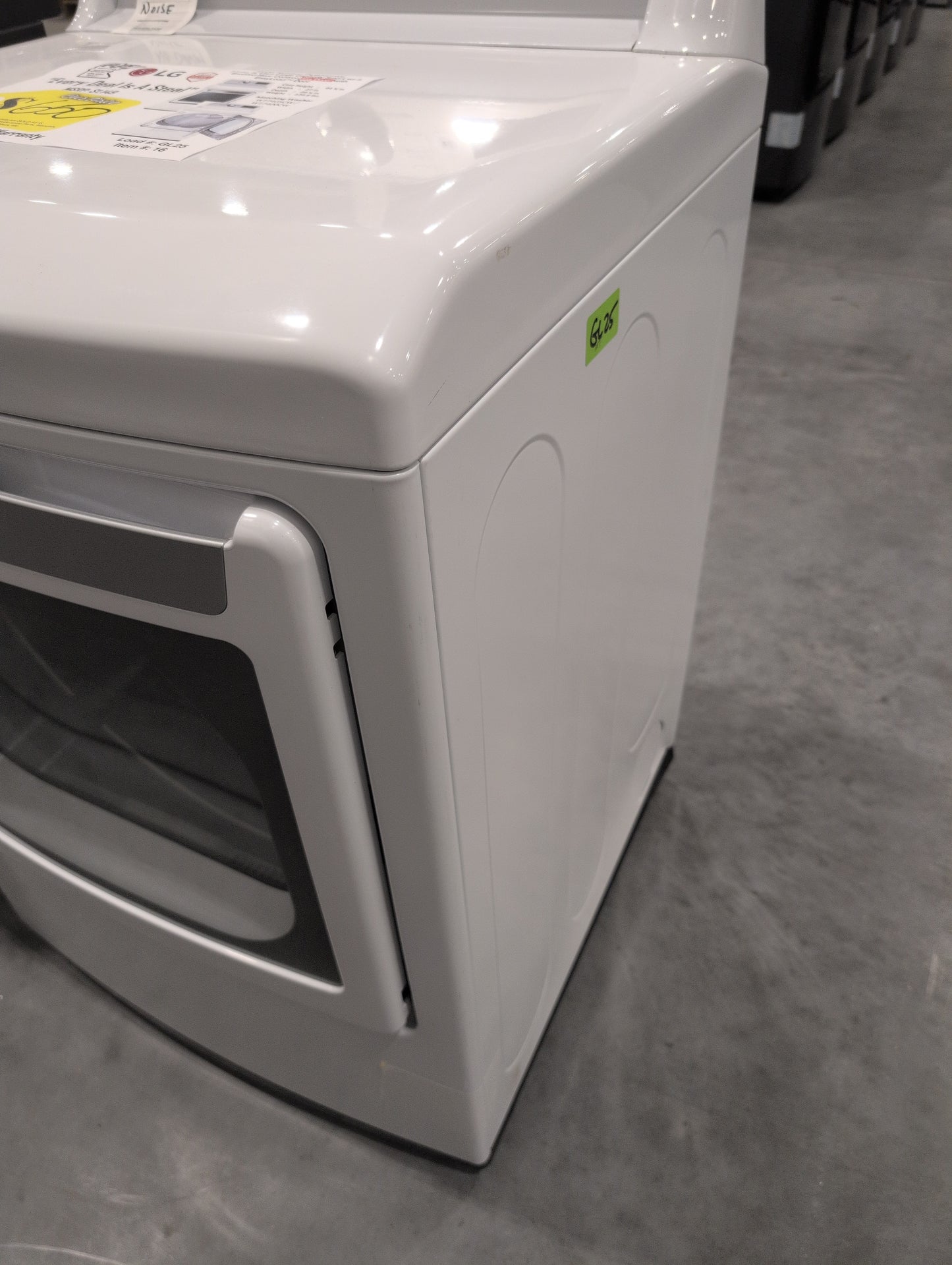 LG DLG7401WE 27 Inch Smart Gas Dryer with 7.3 Cu. Ft. Capacity, 8 Dry Cycles, 12 Dry Options, Sensor Dry, EasyLoad™ Door, ThinQ® Technology, SmartDiagnosis™, and Energy Star Certified: White