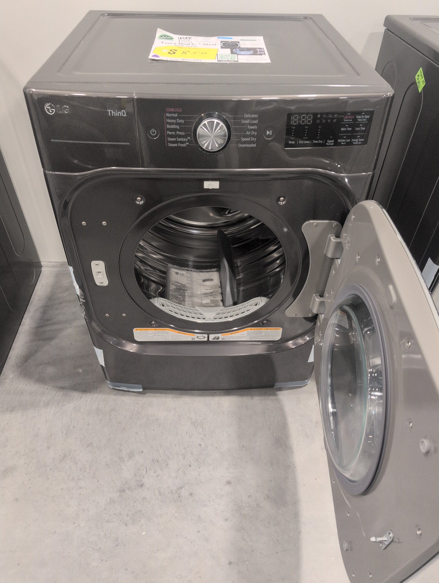 LG TurboSteam Series DLEX8900B 29 Inch Smart Electric Dryer with 9.0 Cu.Ft. Capacity, 12 Dryer Programs, 12 Dryer Options, Dial-A-Cycle™, Sensor Dry, TurboSteam™, SteamSanitary™, and Energy Star Certified