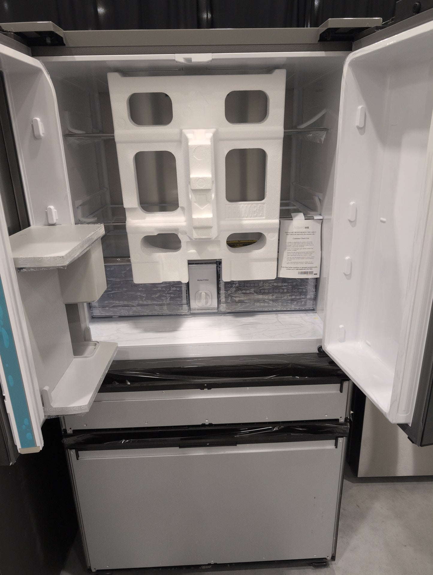 Samsung BESPOKE RF29BB8600AP 36 Inch Smart 4-Door French Door Refrigerator with 29 cu. ft. Total Capacity, Beverage Center, FlexZone™ Drawer, Dual Auto Ice Maker, Twin Cooling Plus, Wi-Fi Enabled, Customizable Door Colors, ADA Compliant