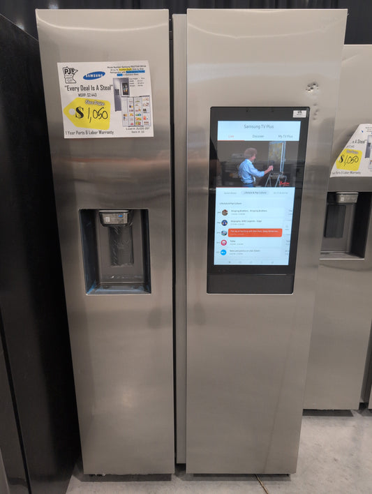 SAMSUNG RS22T5561SR/AA 22 cu. ft. Counter Depth Side-by-Side Refrigerator with Touch Screen Family Hub™ in Stainless Steel