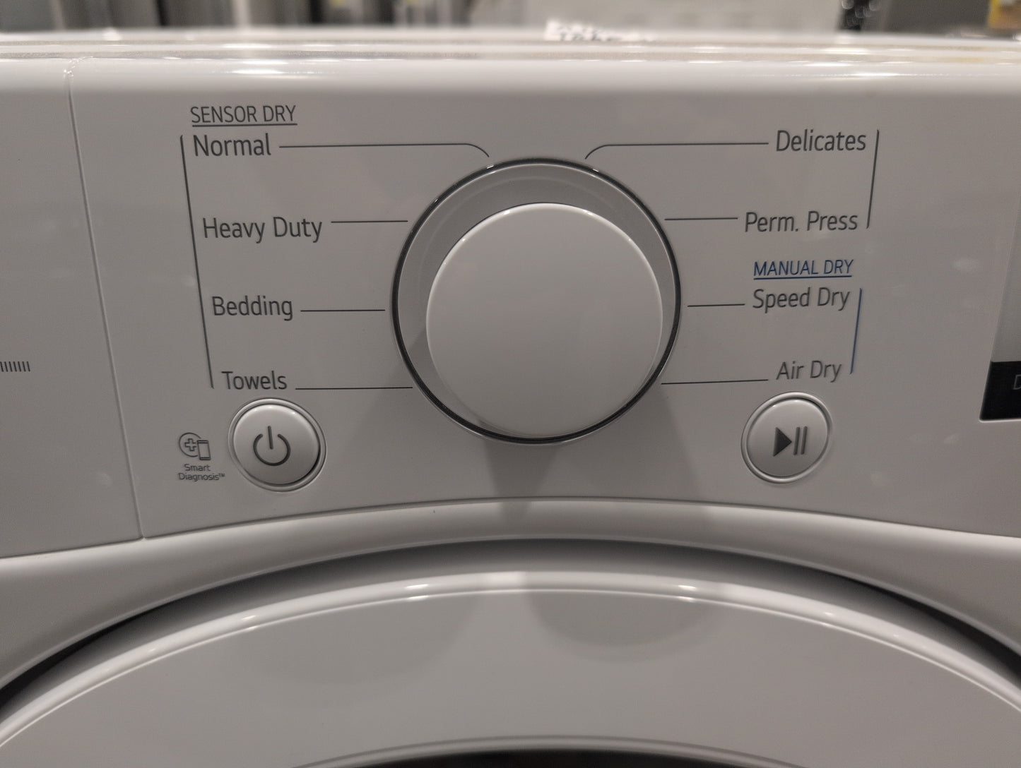 LG DLG3401W 27 Inch Gas Dryer with 7.4 Cu. Ft. Capacity, 8 Dryer Programs, Sensor Dry, FlowSense™ Indicator, Dial-A-Cycle™, LoDecibel™ Operation, SmartDiagnosis™, and Energy Star Certified