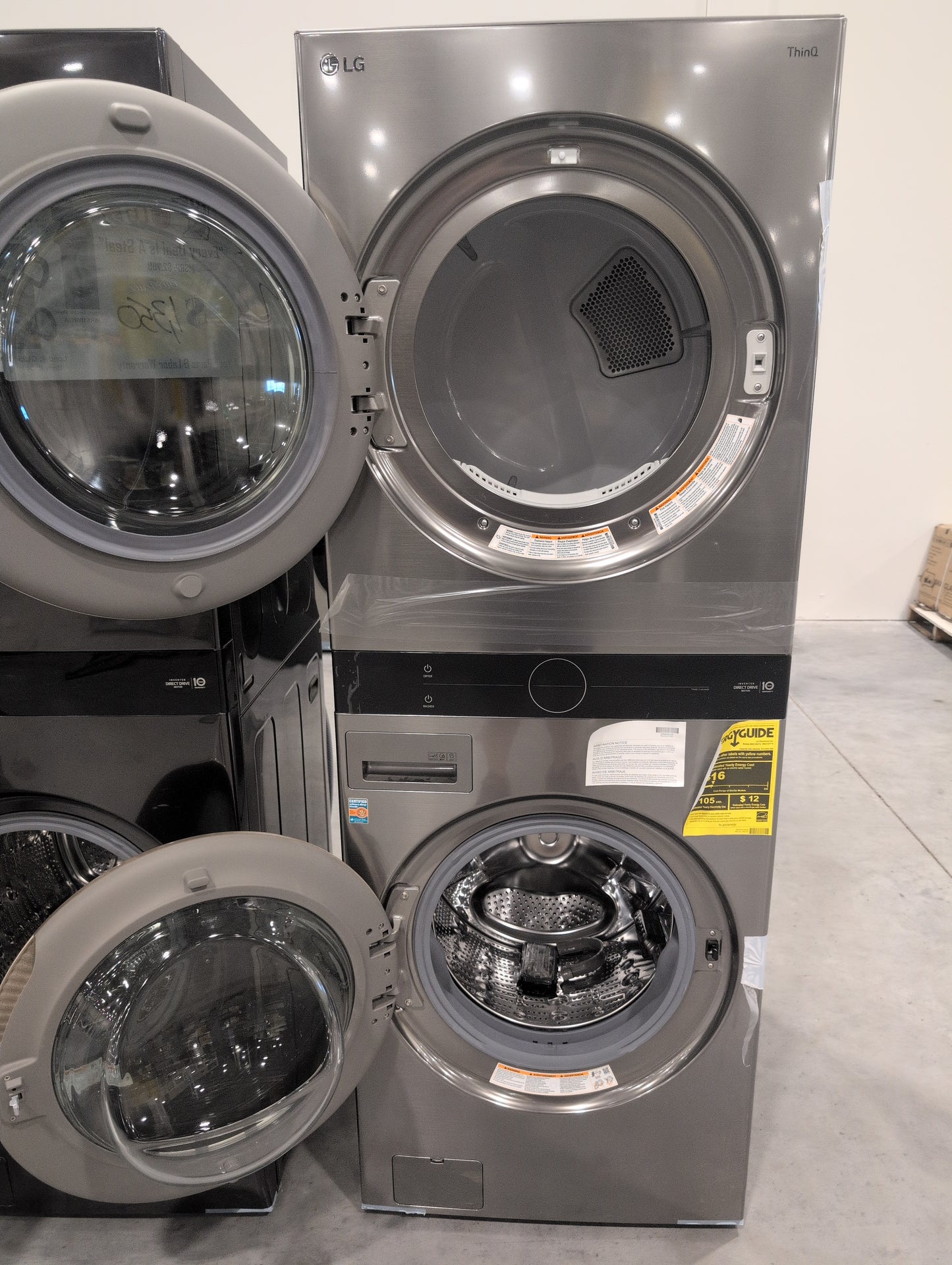 LG WKG101HVA 27 Inch Smart Gas WashTower with 4.5 Cu. Ft. Washer Capacity, 7.4 Cu. Ft. Dryer Capacity, Single Unit WashTower™ Design, Built-In Intelligence, Allergiene™ Wash Cycle, Sensor Dry, and ENERGY STAR® Certified