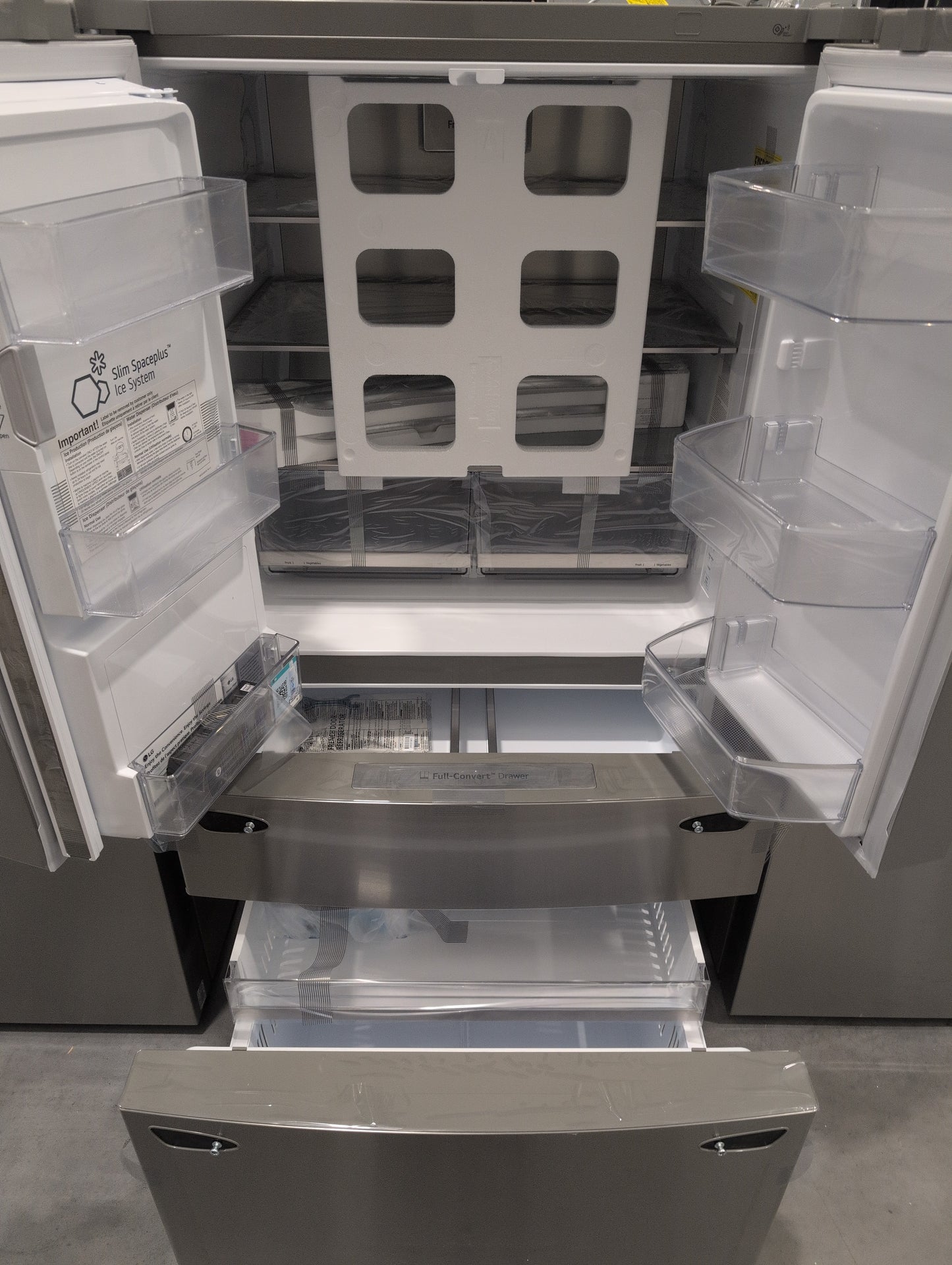 LG LRMXS3006S 36 Inch 4-Door French Door Smart Refrigerator with 30 Cu. Ft. Capacity, Full-Convert™ Drawer, Slim SpacePlus®, Door Cooling+, Cool Guard, SmartPull™, Wi-Fi, Smart Diagnosis™, Dual Ice Maker, External Ice/Water Dispenser