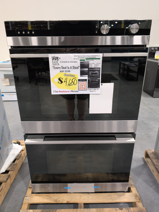 FISHER & PAYKEL OB30DDEPX3_N 30" Series 9 Contemporary Self-Cleaning Double Oven 11 Function
