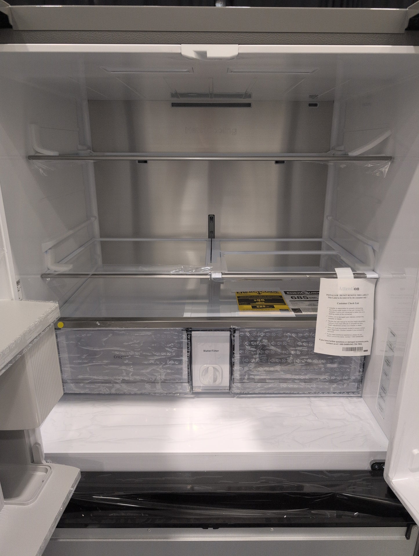 Samsung BESPOKE RF29BB8600AP 36 Inch Smart 4-Door French Door Refrigerator with 29 cu. ft. Total Capacity, Beverage Center, FlexZone™ Drawer, Dual Auto Ice Maker, Twin Cooling Plus, Wi-Fi Enabled, Customizable Door Colors, ADA Compliant