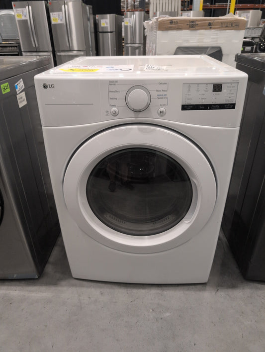 LG DLG3401W 27 Inch Gas Dryer with 7.4 Cu. Ft. Capacity, 8 Dryer Programs, Sensor Dry, FlowSense™ Indicator, Dial-A-Cycle™, LoDecibel™ Operation, SmartDiagnosis™, and Energy Star Certified